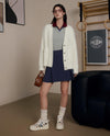 1911981-232 | WOMEN'S EMBROIDERED P LOGO V-NECK CARDIGAN | VANILLA ICE