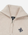 1911985-043 | WOMEN'S IRIS LOGO REVERSIBLE ZIP CROPPED CARDIGAN | OYSTER GRAY