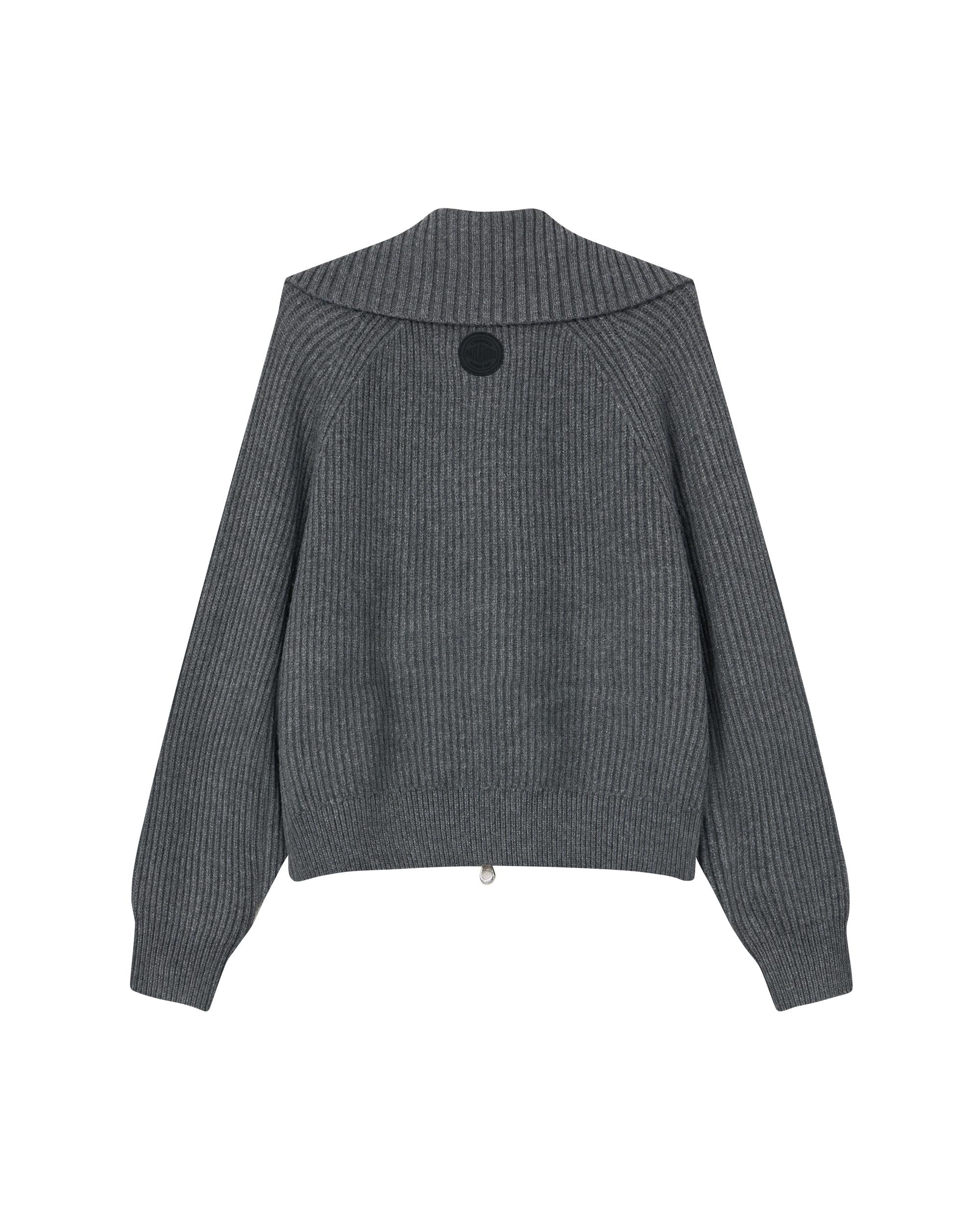 1911985-069 | WOMEN'S IRIS LOGO REVERSIBLE ZIP CARDIGAN | GRAY PINSTRIPE