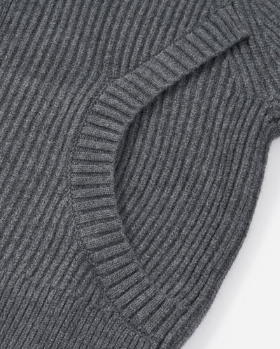 1911985-069 | WOMEN'S IRIS LOGO REVERSIBLE ZIP CROPPED CARDIGAN | GRAY PINSTRIPE