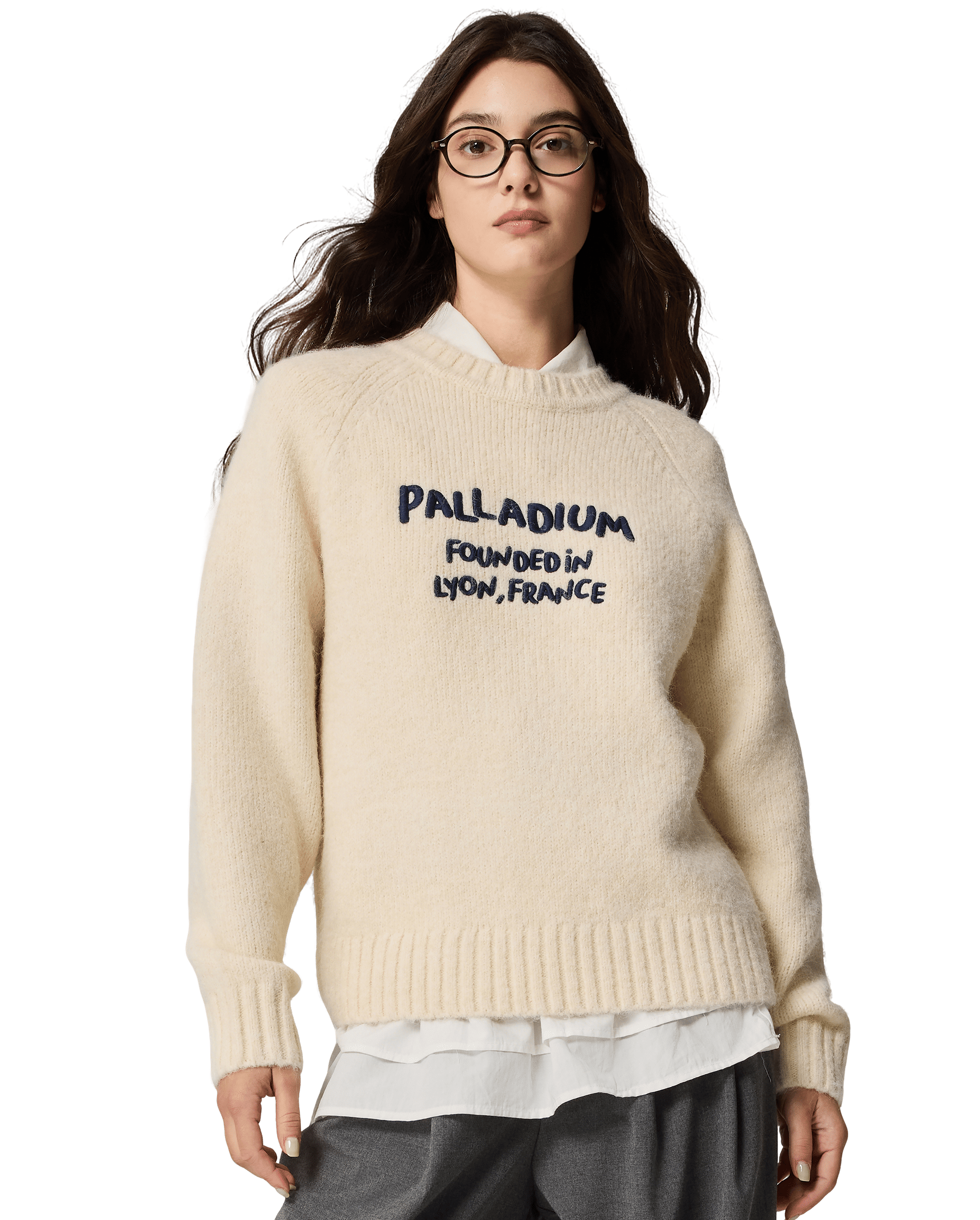 1911986-232 | WOMEN'S PALLADIUM LOGO SWEATER | VANILLA ICE
