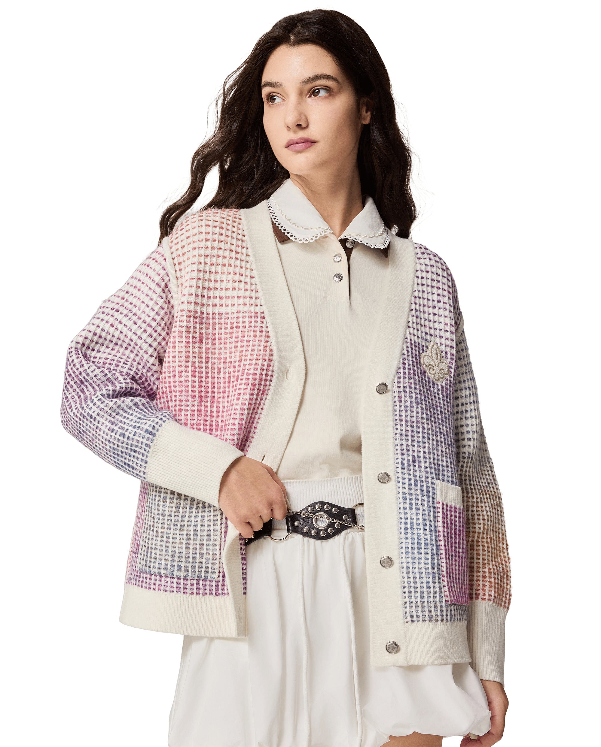 1911990-517 | WOMEN'S IRIS LOGO GRADIENT COLOR CARDIGAN | GRADIENT PL