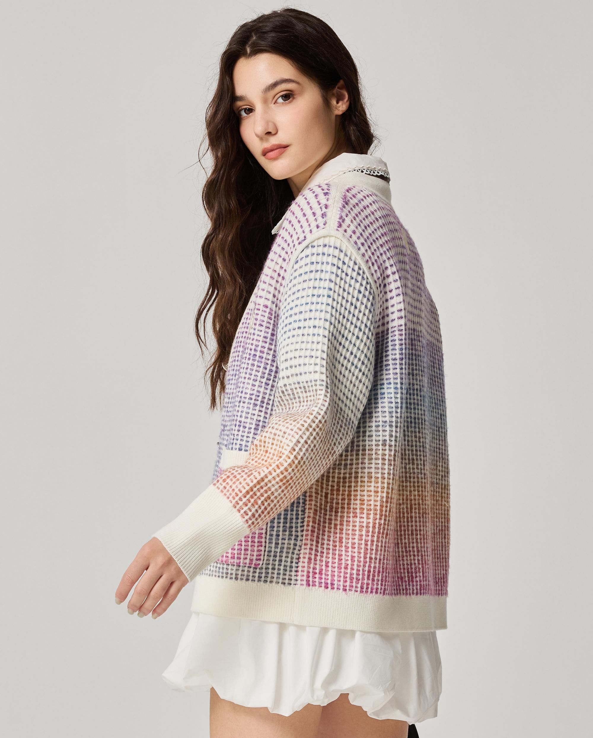 1911990-517 | WOMEN'S IRIS LOGO GRADIENT COLOR CARDIGAN | GRADIENT PL