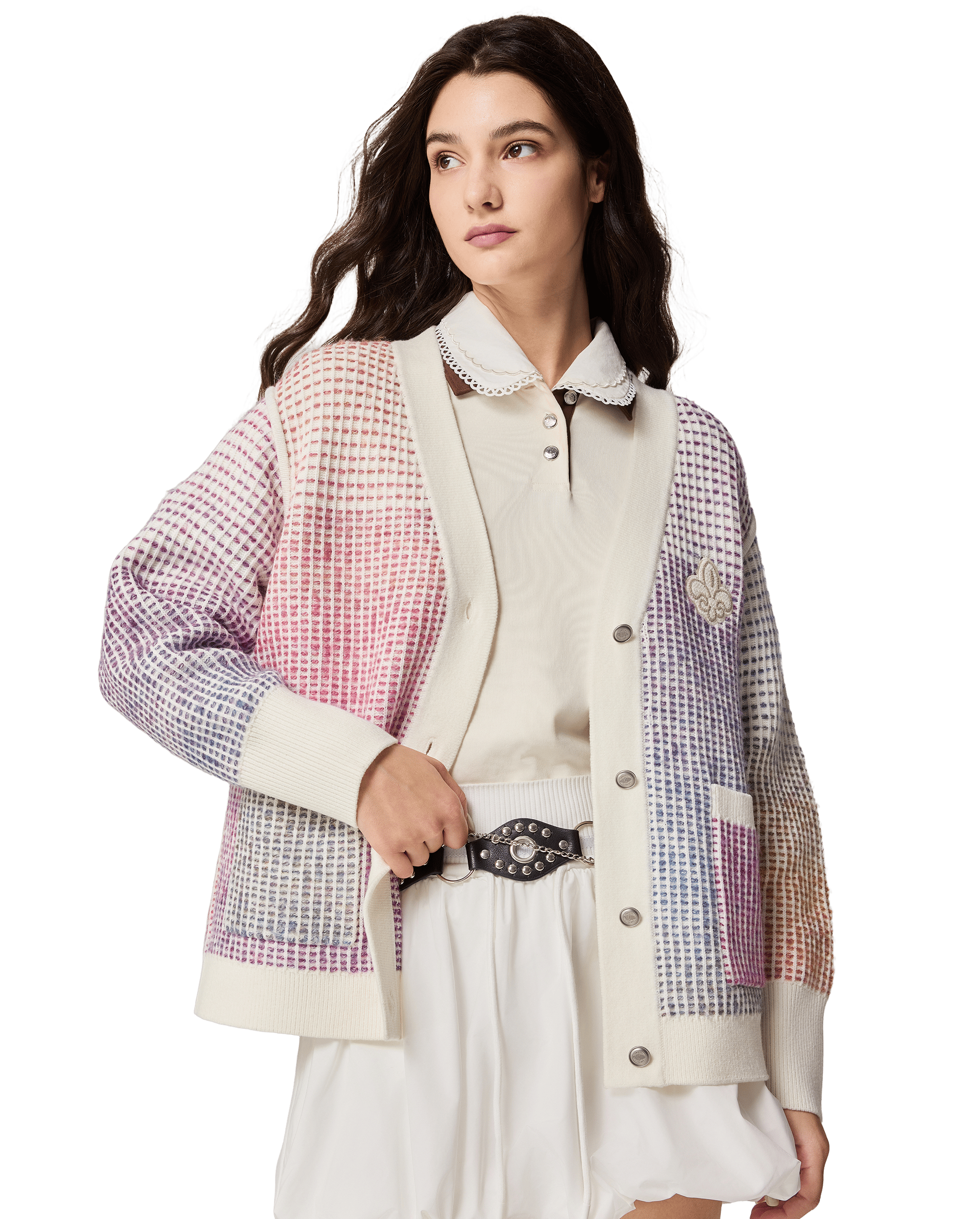 1911990-517 | WOMEN'S IRIS LOGO GRADIENT COLOR CARDIGAN | GRADIENT PL