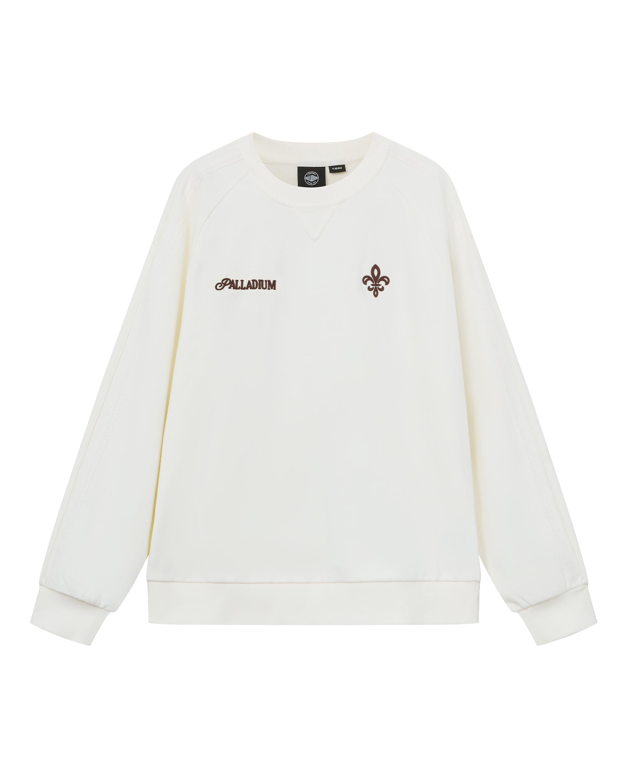 1911993-262 | WOMEN'S PALLADIUM IRIS LOGO SIDE TAPED COTTON SWEA | MARSHMALLOW