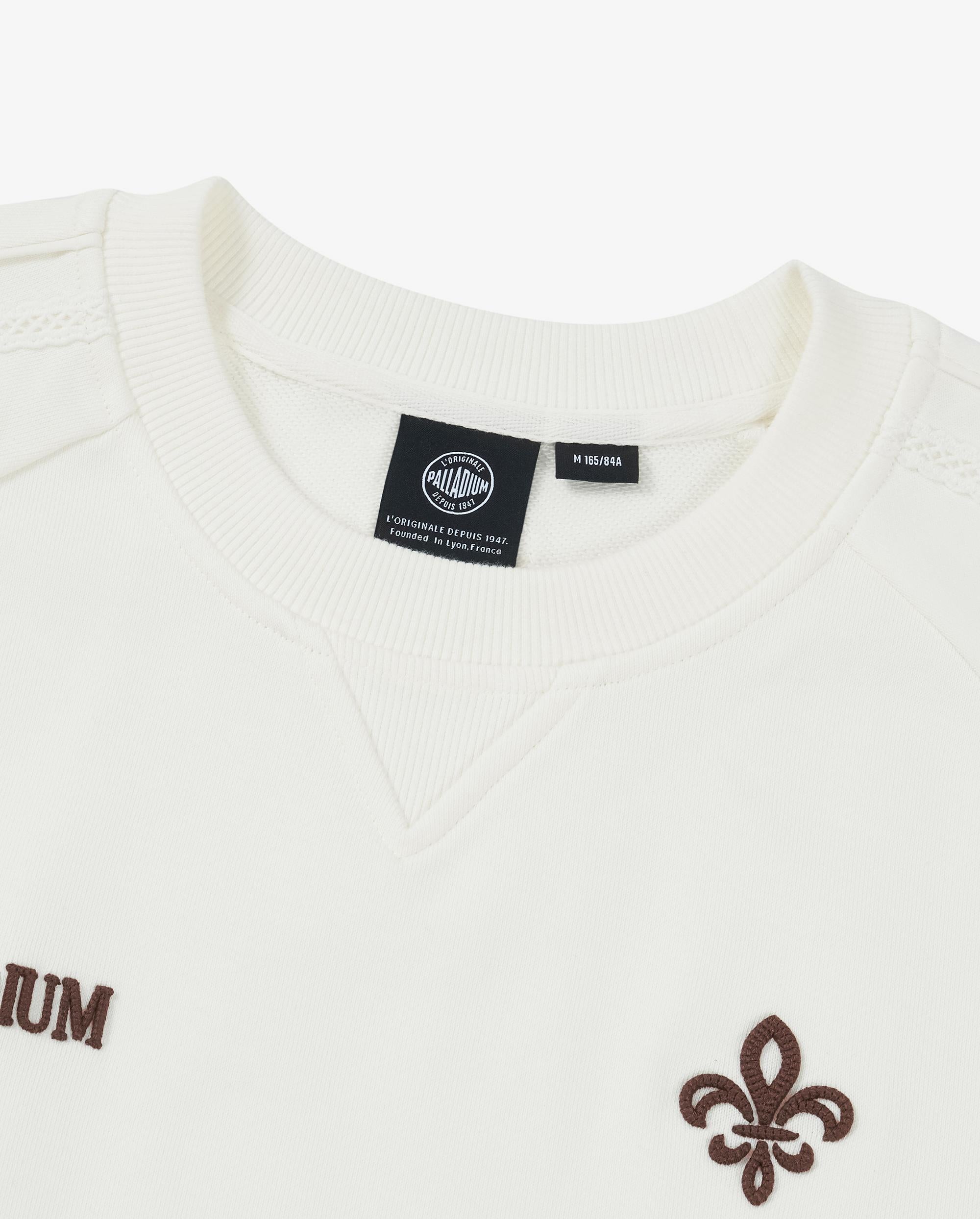 1911993-262 | WOMEN'S PALLADIUM IRIS LOGO SIDE TAPED COTTON SWEA | MARSHMALLOW