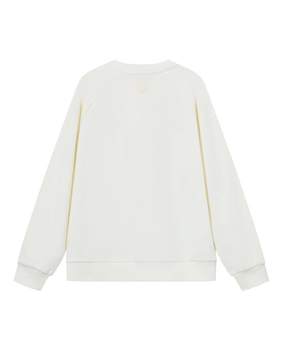 1911993-262 | WOMEN'S PALLADIUM IRIS LOGO SIDE TAPED COTTON SWEA | MARSHMALLOW
