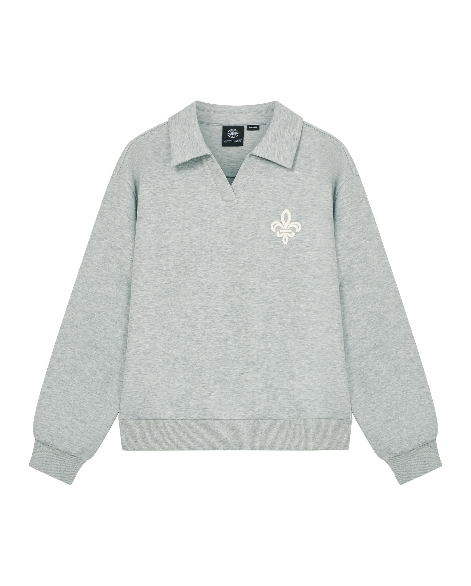 WOMEN'S EMBROIDERED IRIS LOGO POLO SWEATSHIRT - PALLADIUM
