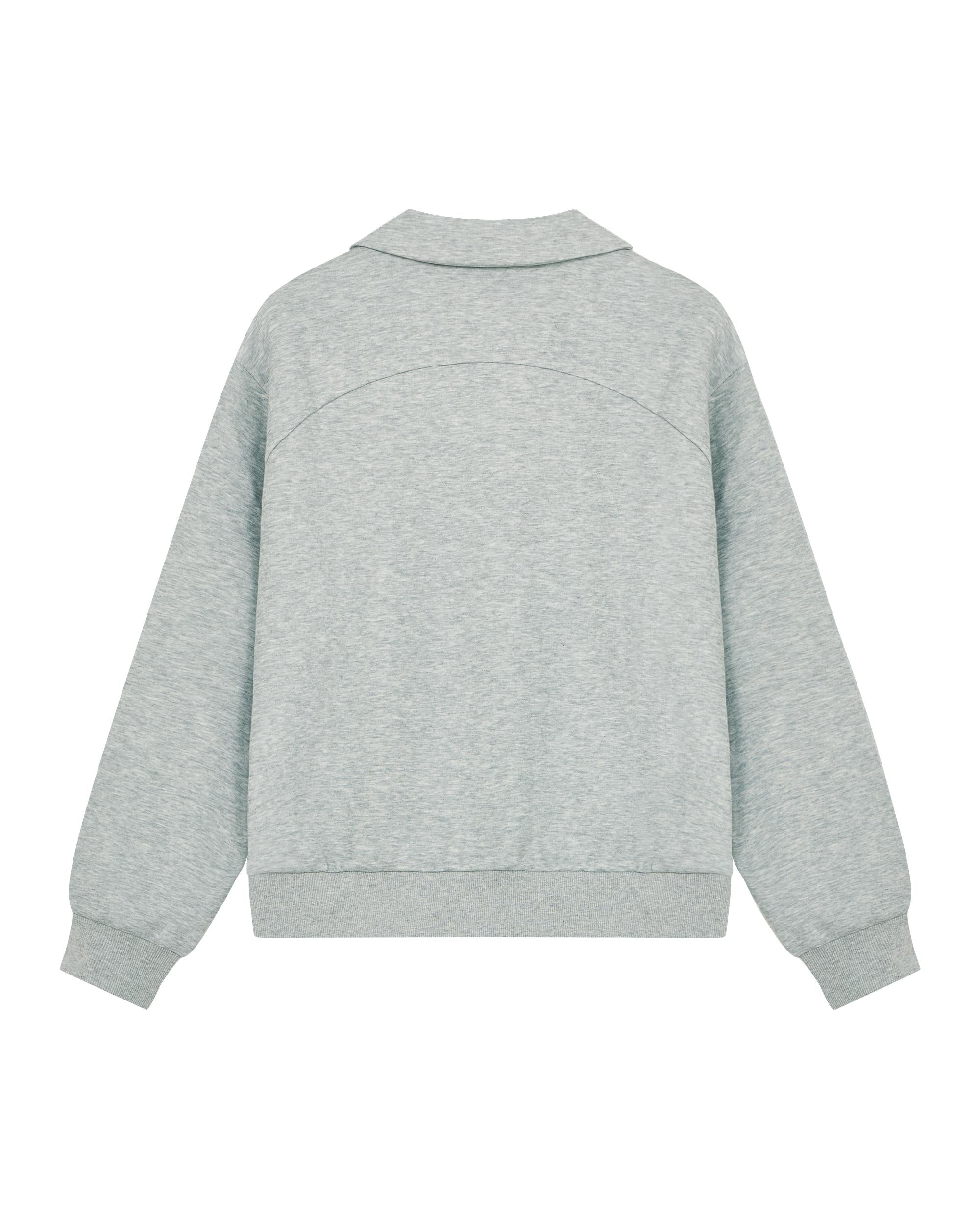 1911994-081 | WOMEN'S EMBROIDERED IRIS LOGO POLO SWEATSHIRT | GREY