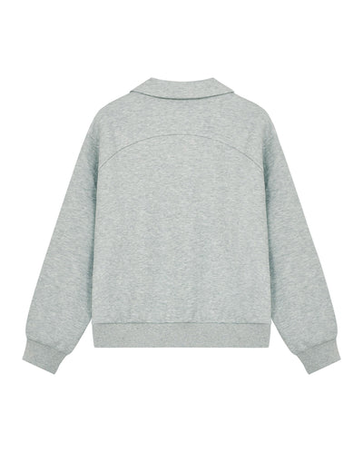 1911994-081 | WOMEN'S EMBROIDERED IRIS LOGO POLO SWEATSHIRT | GREY