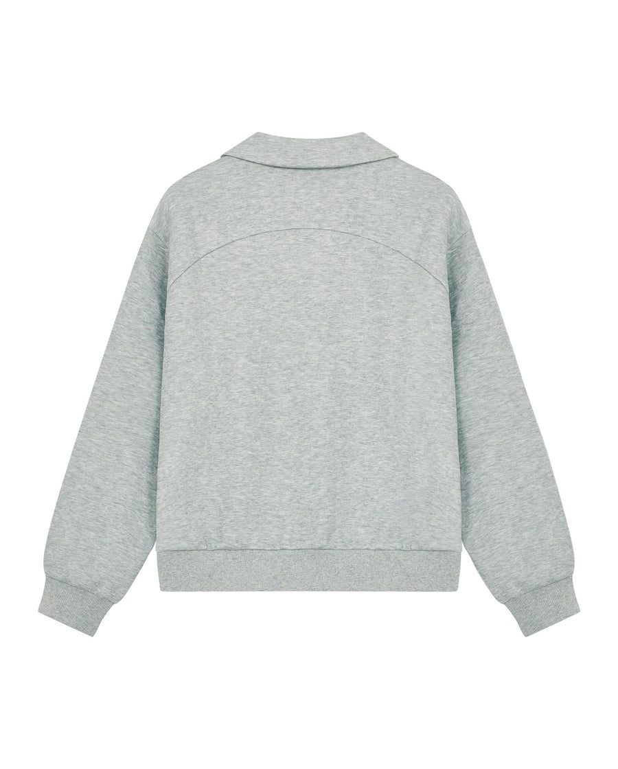 1911994-081 | WOMEN'S EMBROIDERED IRIS LOGO POLO SWEATSHIRT | GREY