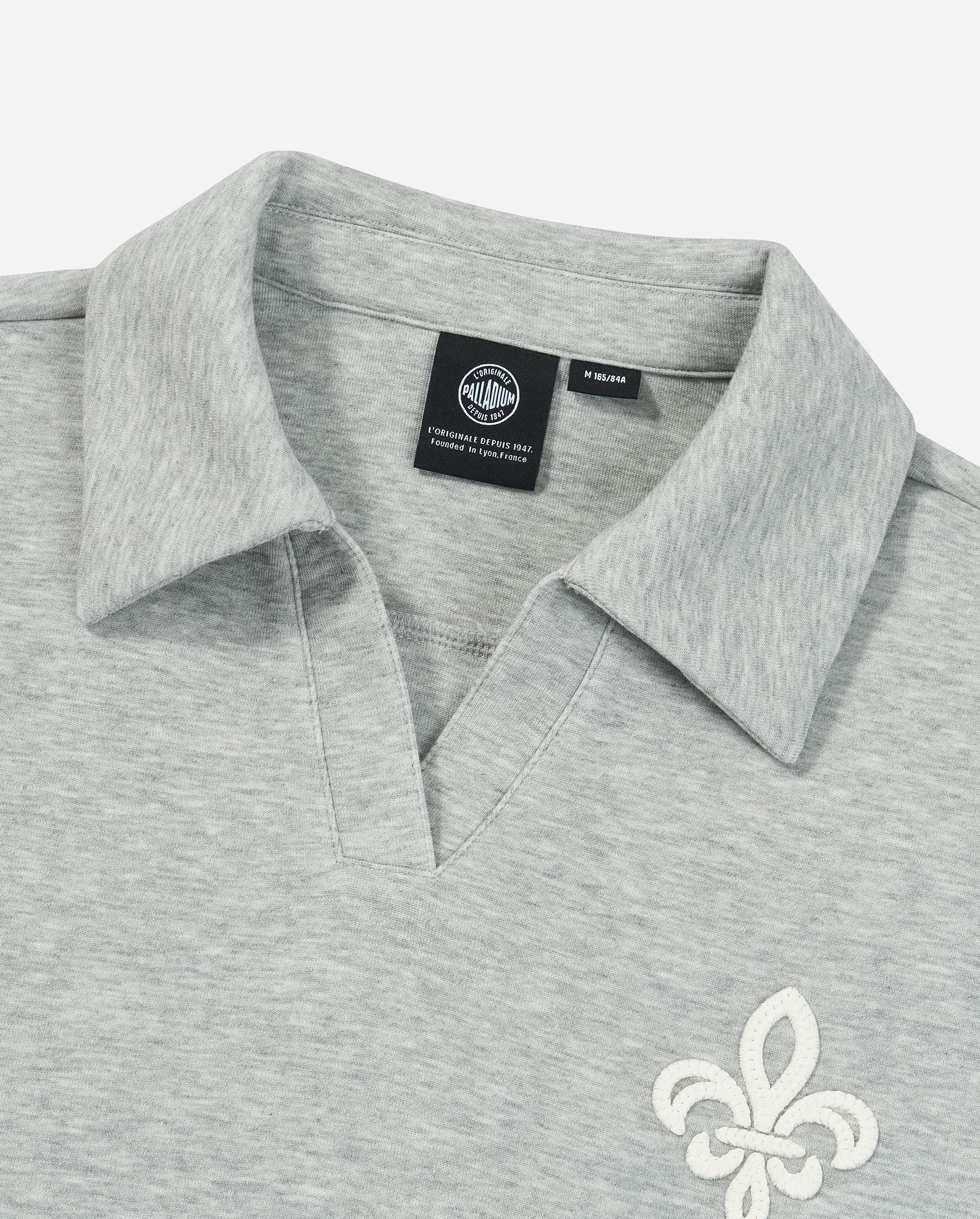 1911994-081 | WOMEN'S EMBROIDERED IRIS LOGO POLO SWEATSHIRT | GREY