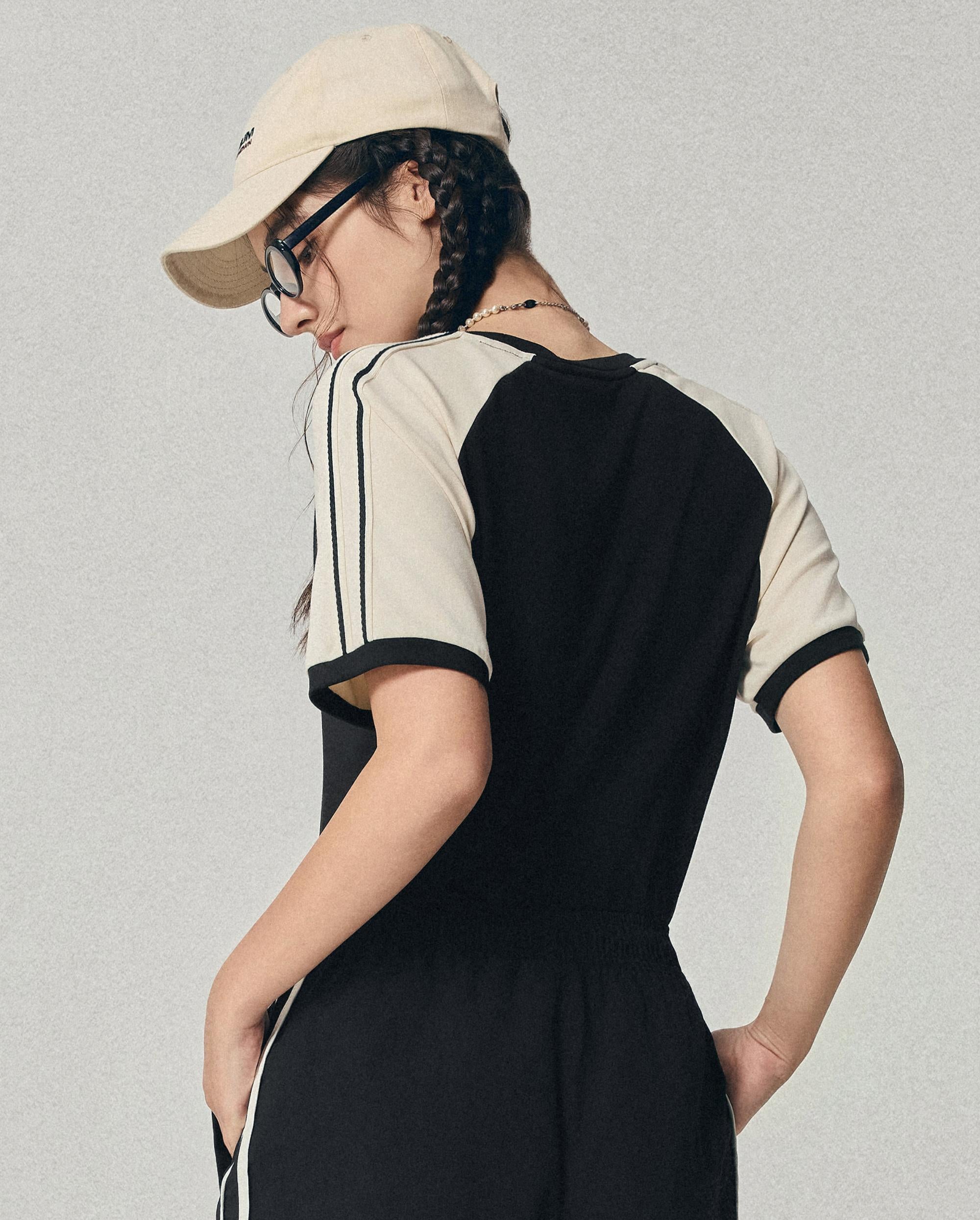 1911998-032 | WOMEN'S LOGO LOOSE FIT VINTAGE COLOR BLOCKS T-SHIR | TAP SHOE