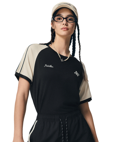 1911998-032 | WOMEN'S LOGO LOOSE FIT VINTAGE COLOR BLOCKS T-SHIR | TAP SHOE