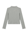 1912002-081 | WOMEN'S IRIS LOGO CROPPED LONG SLEEVES POLO TOP | GREY