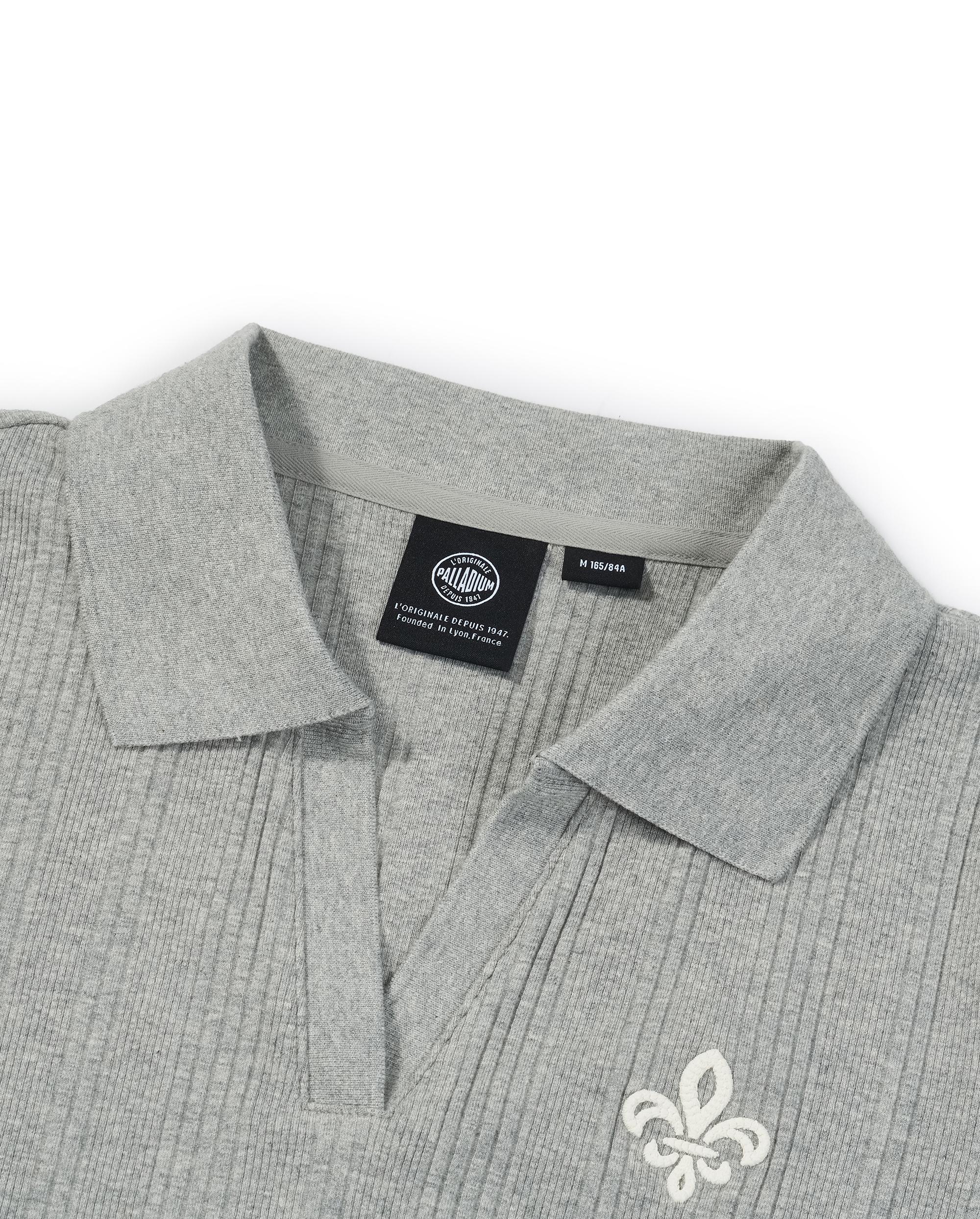 1912002-081 | WOMEN'S IRIS LOGO CROPPED LONG SLEEVES POLO TOP | GREY