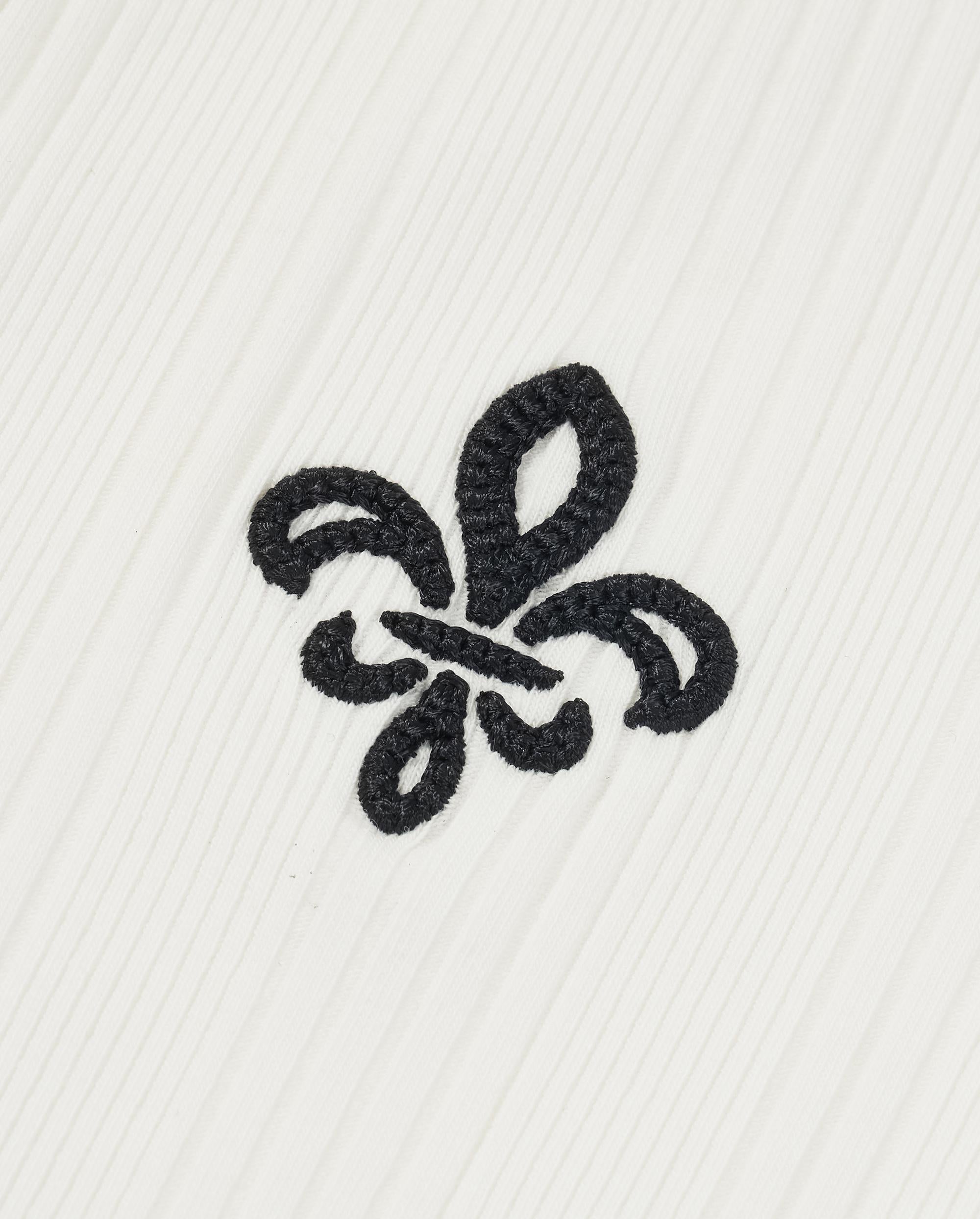 1912002-262 | WOMEN'S IRIS LOGO CROPPED LONG SLEEVES POLO TOP | MARSHMALLOW