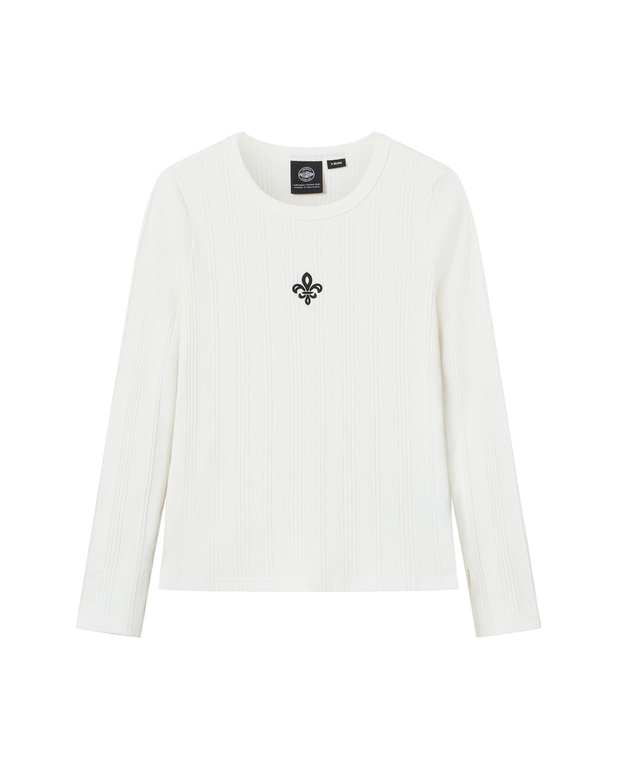 1912003-262 | WOMEN'S IRIS LOGO LONG SLEEVES T-SHIRT | MARSHMALLOW