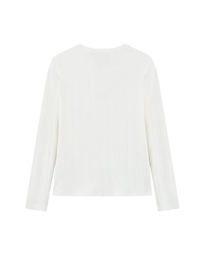 1912003-262 | WOMEN'S IRIS LOGO LONG SLEEVES T-SHIRT | MARSHMALLOW