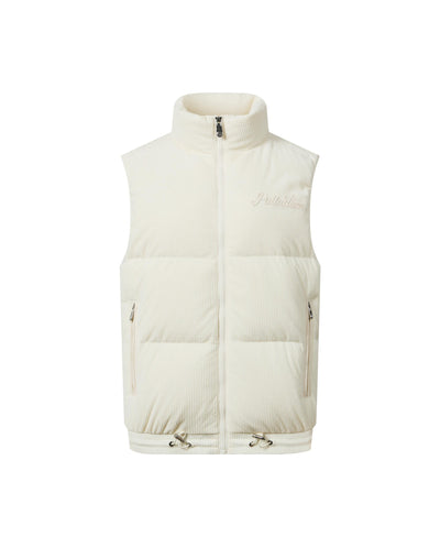 1912006-232 | WOMEN'S LOGO LOOSE FIT CORDUROY DOWN VEST JACKET | VANILLA ICE