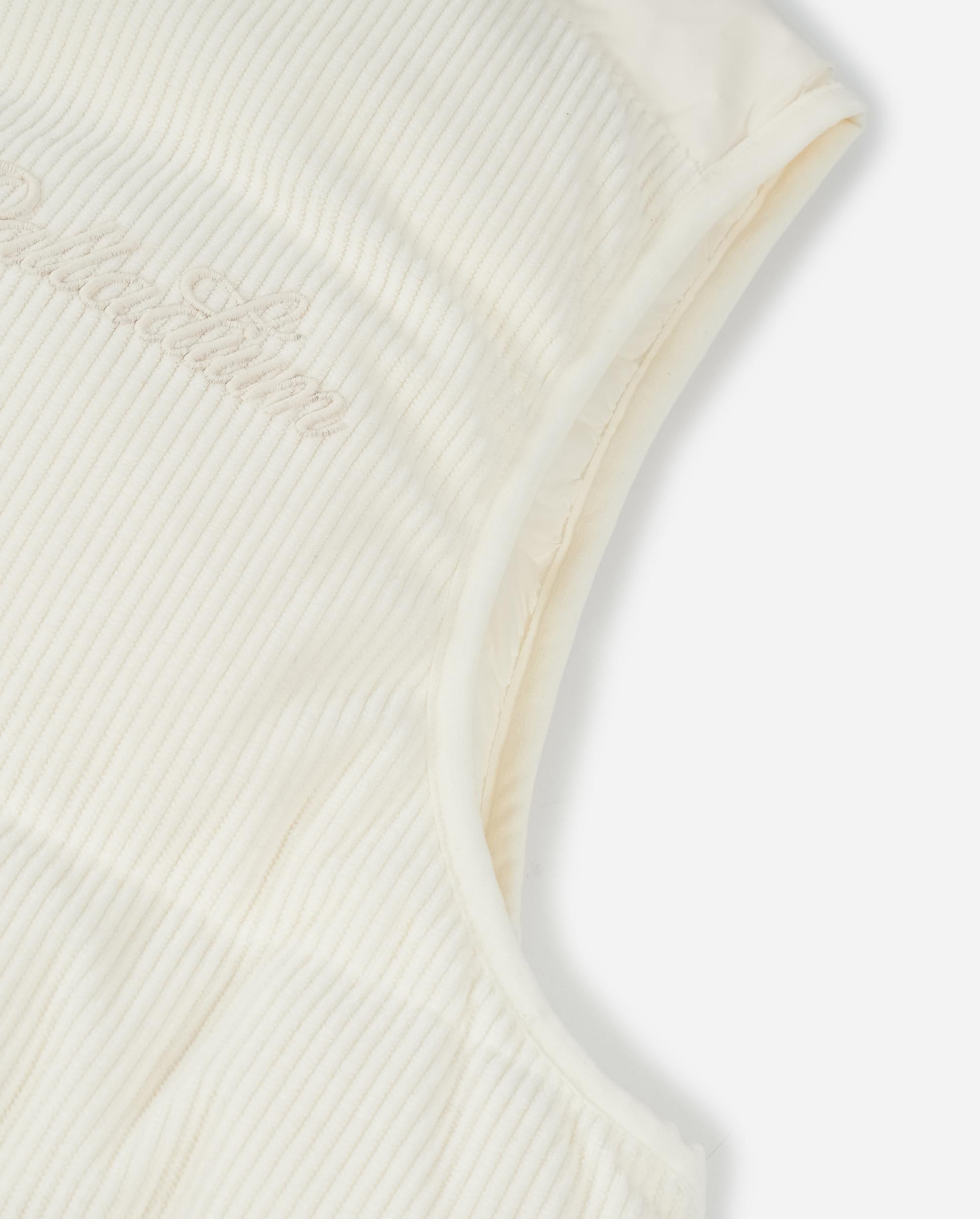 1912006-232 | WOMEN'S LOGO LOOSE FIT CORDUROY DOWN VEST JACKET | VANILLA ICE