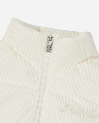 1912006-232 | WOMEN'S LOGO LOOSE FIT CORDUROY DOWN VEST JACKET | VANILLA ICE