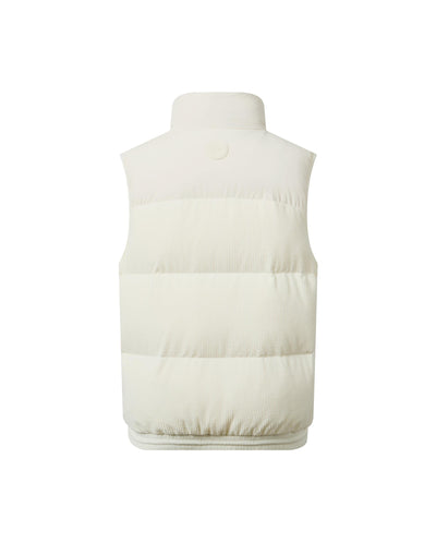 1912006-232 | WOMEN'S LOGO LOOSE FIT CORDUROY DOWN VEST JACKET | VANILLA ICE