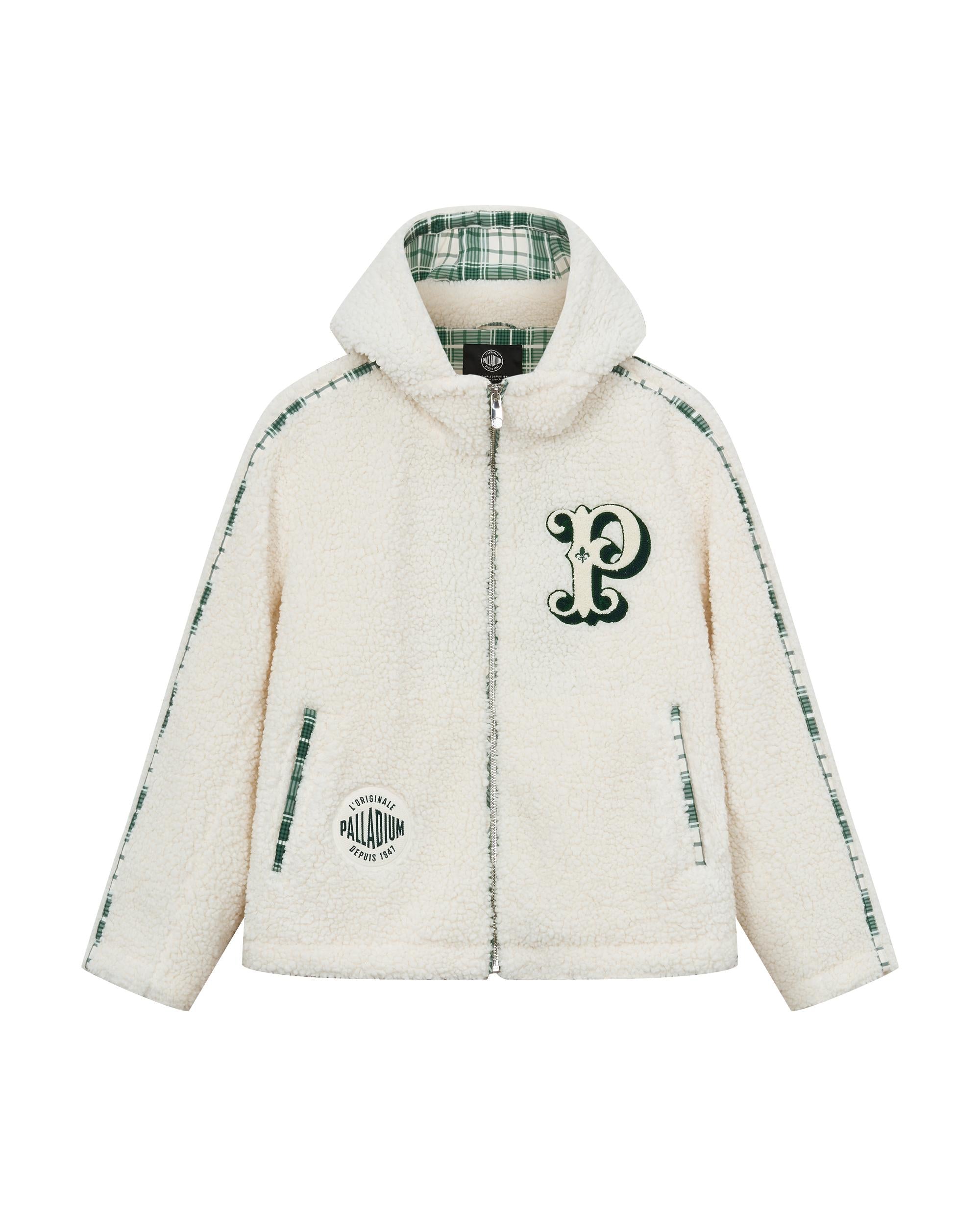 1912206-232 | WOMEN'S P LOGO SIDE TAPED FLEECE HOODED JACKET | VANILLA ICE
