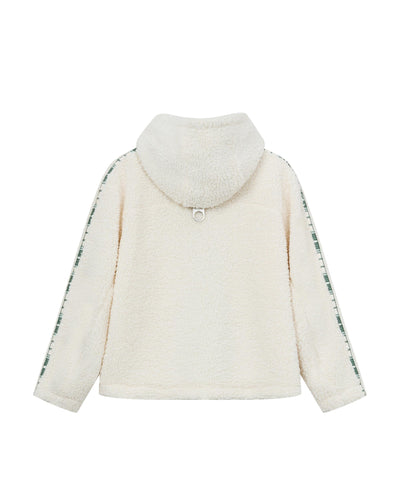 1912206-232 | WOMEN'S P LOGO SIDE TAPED FLEECE HOODED JACKET | VANILLA ICE