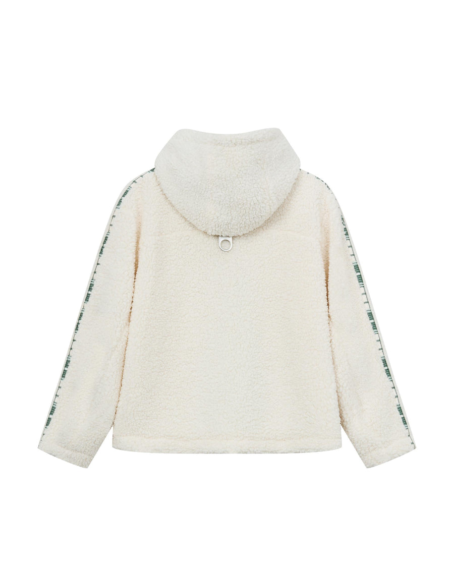 1912206-232 | WOMEN'S P LOGO SIDE TAPED FLEECE HOODED JACKET | VANILLA ICE