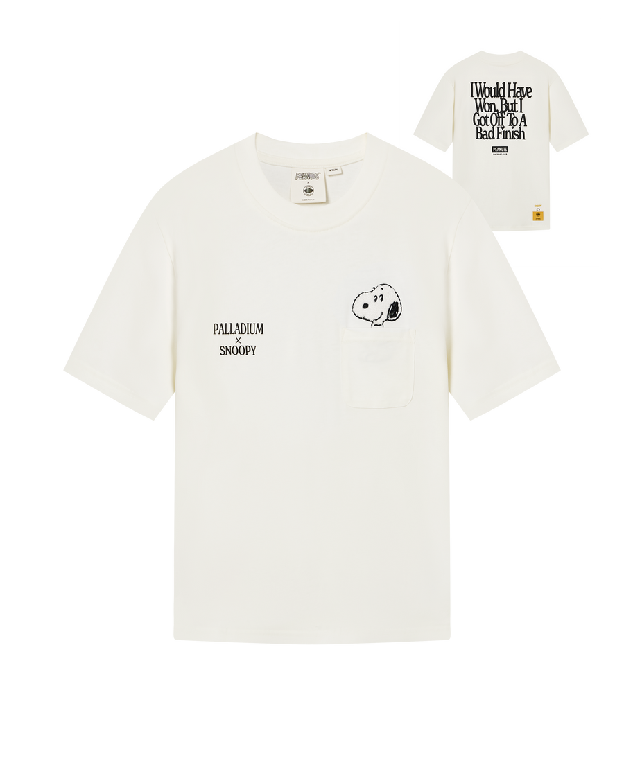 1912436-262 | PALLADIUM X SNOOPY WOMEN'S LOGO COTTON T-SHIRT | MARSHMALLOW