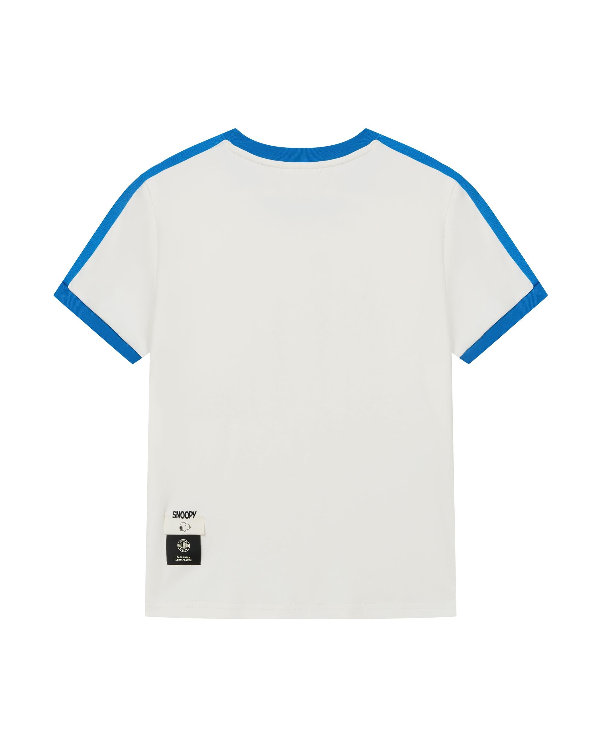 1912438-262 | PALLADIUM X SNOOPY WOMEN'S SIDE TAPED LOGO T-SHIRT | MARSHMALLOW