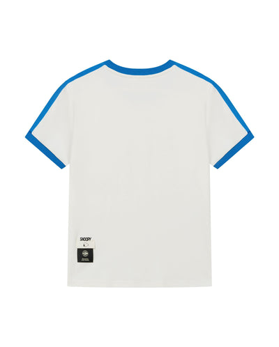 1912438-262 | PALLADIUM X SNOOPY WOMEN'S SIDE TAPED LOGO T-SHIRT | MARSHMALLOW