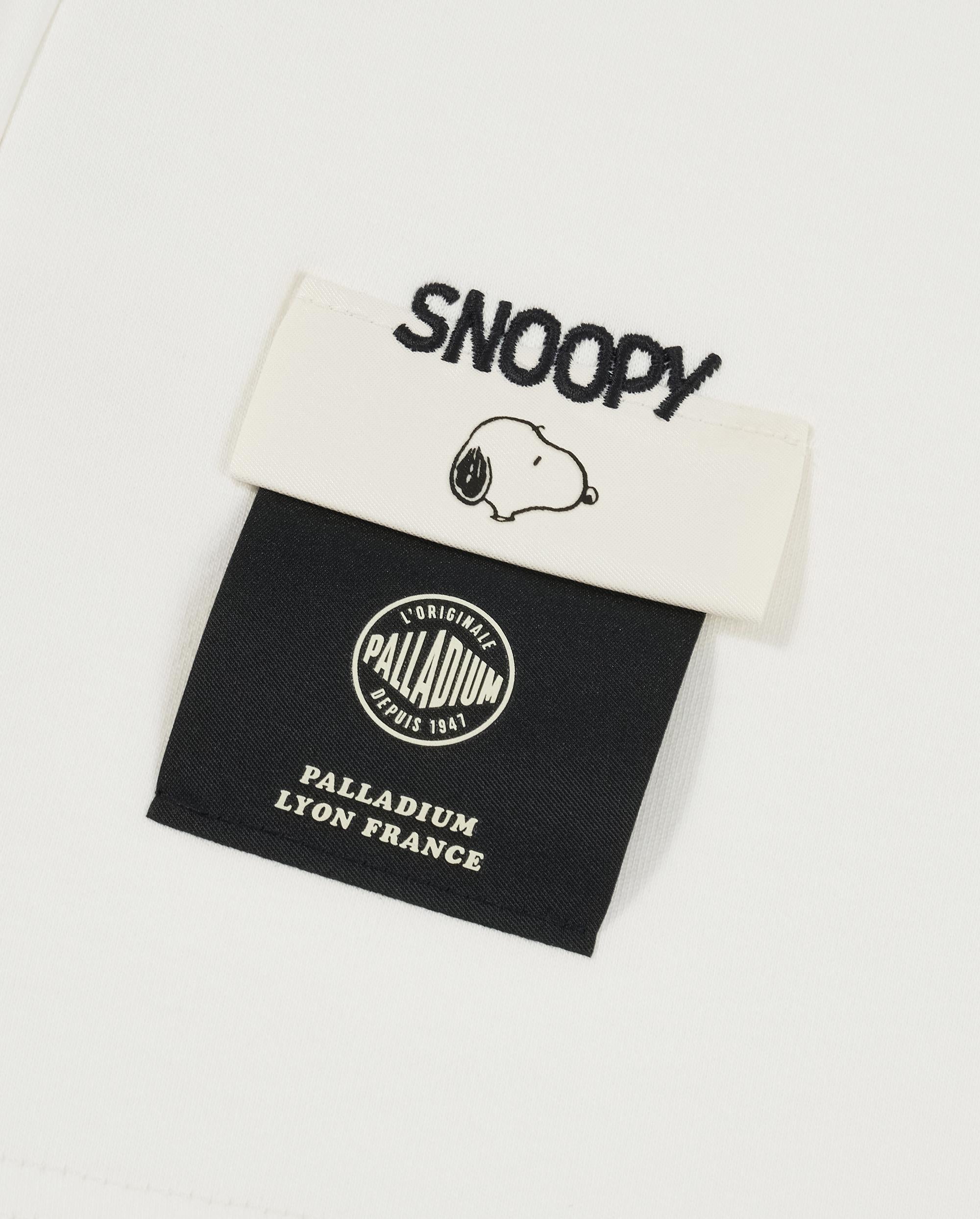 1912438-262 | PALLADIUM X SNOOPY WOMEN'S SIDE TAPED LOGO T-SHIRT | MARSHMALLOW