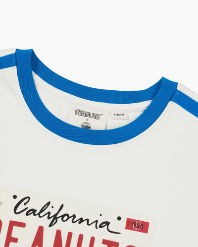 1912438-262 | PALLADIUM X SNOOPY WOMEN'S SIDE TAPED LOGO T-SHIRT | MARSHMALLOW