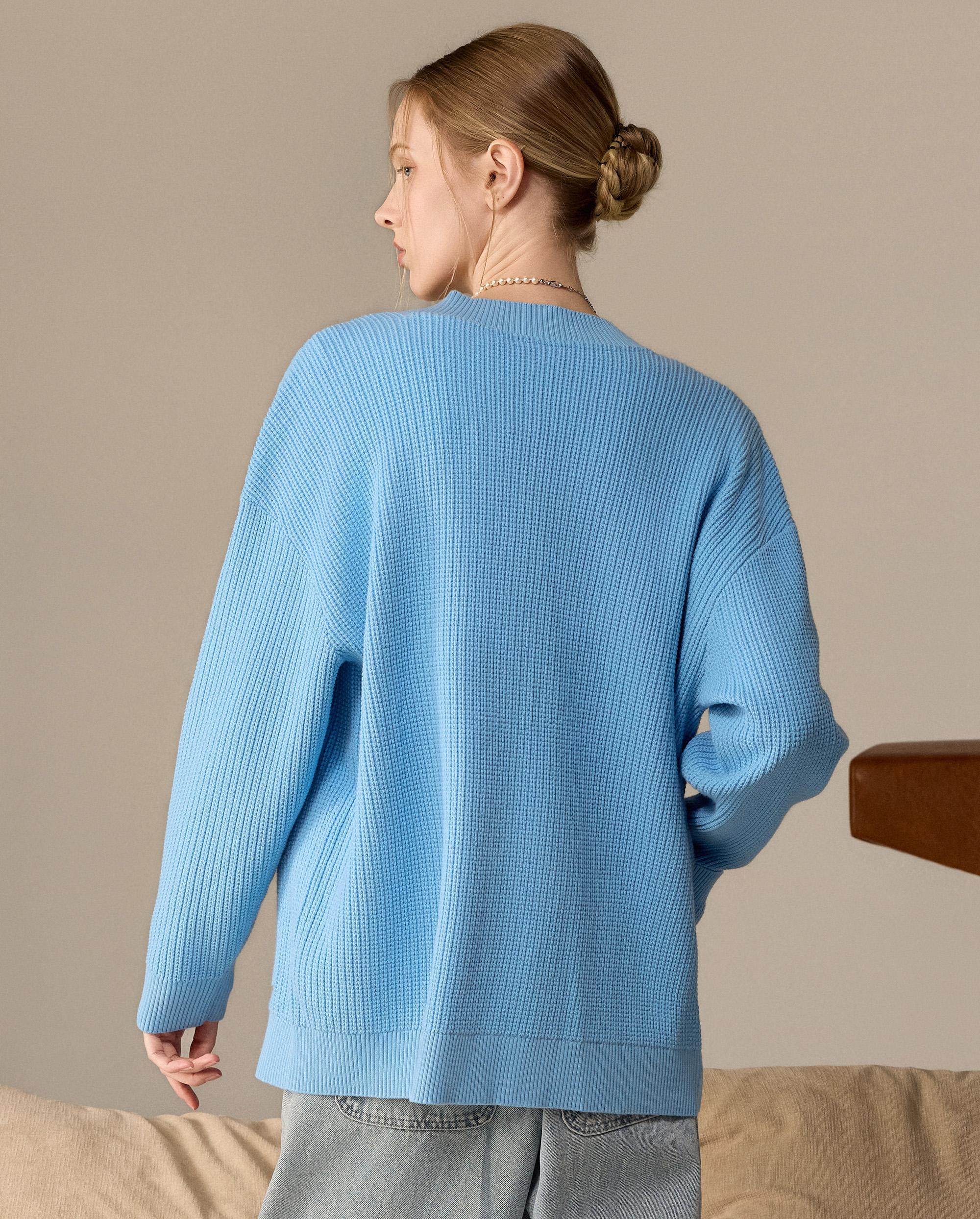 1912580-577 | PALLADIUM X SNOOPY WOMEN'S LOOSE FIT LOGO CARDIGAN | ALASKAN BLUE