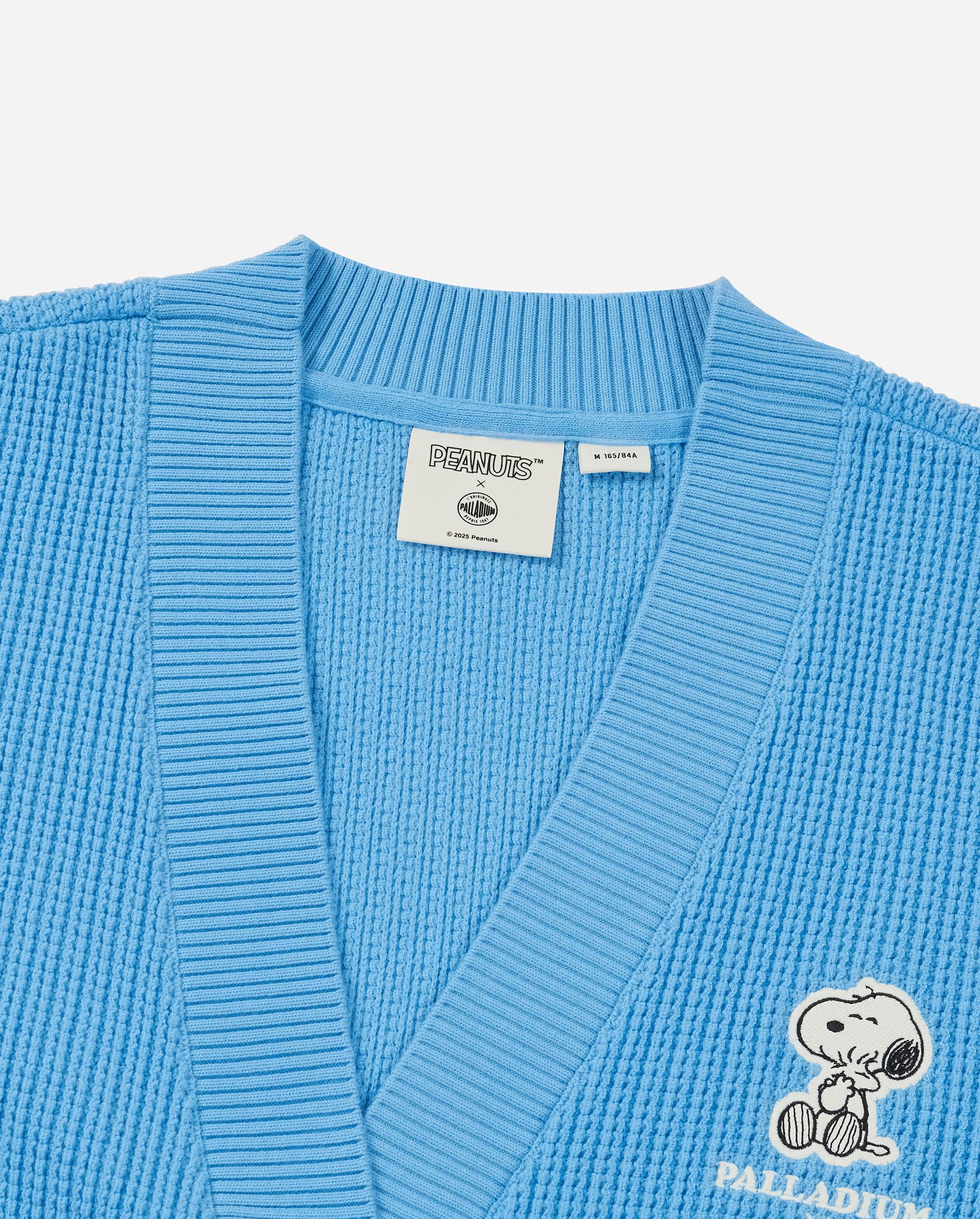 1912580-577 | PALLADIUM X SNOOPY WOMEN'S LOOSE FIT LOGO CARDIGAN | ALASKAN BLUE