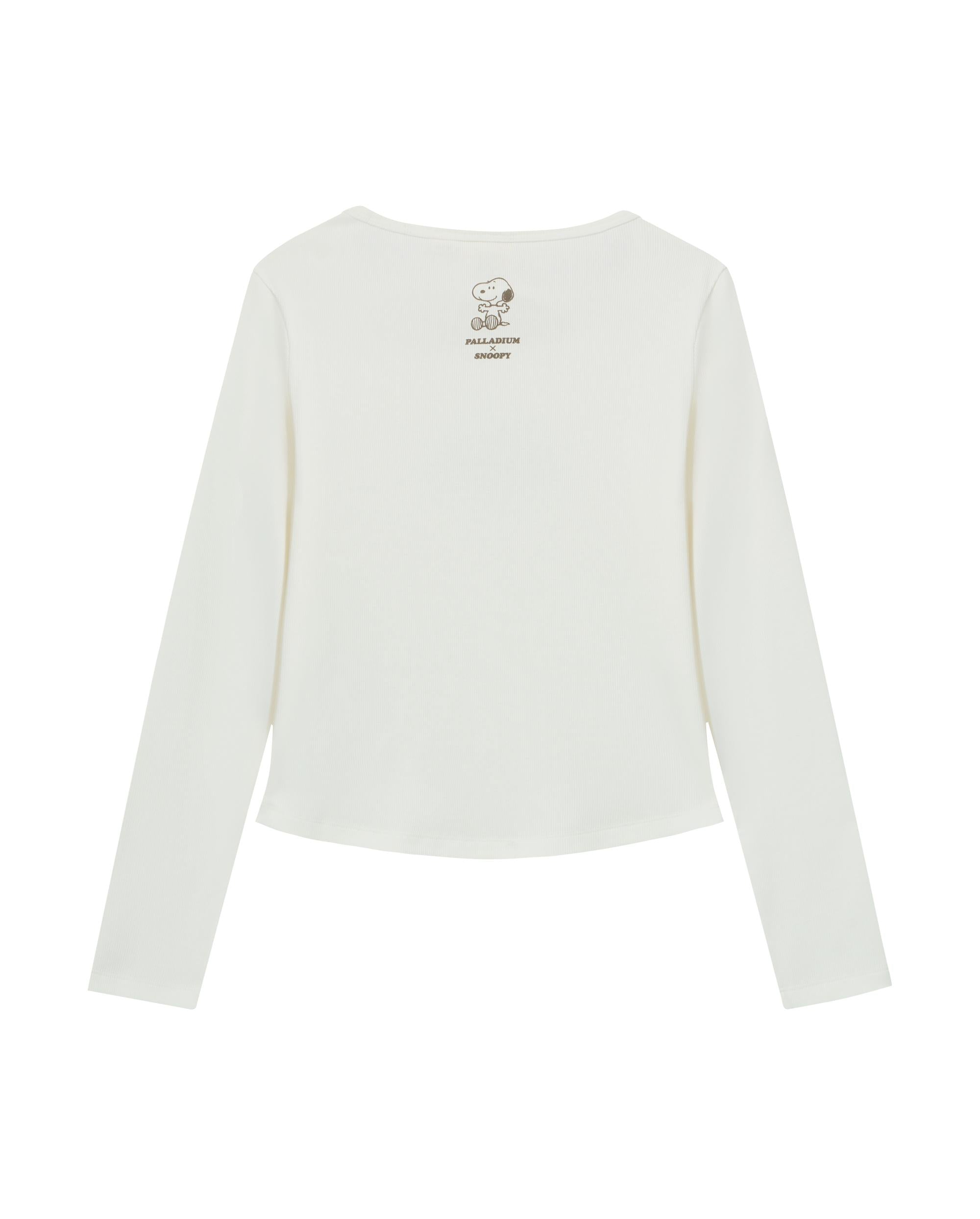 1912586-262 | PALLADIUM X SNOOPY WOMEN'S LOGO SLIM-FIT T-SHIRT | MARSHMALLOW