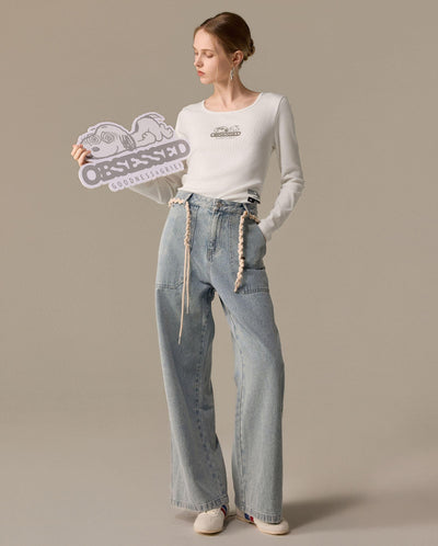 1912586-262 | PALLADIUM X SNOOPY WOMEN'S LOGO SLIM-FIT T-SHIRT | MARSHMALLOW