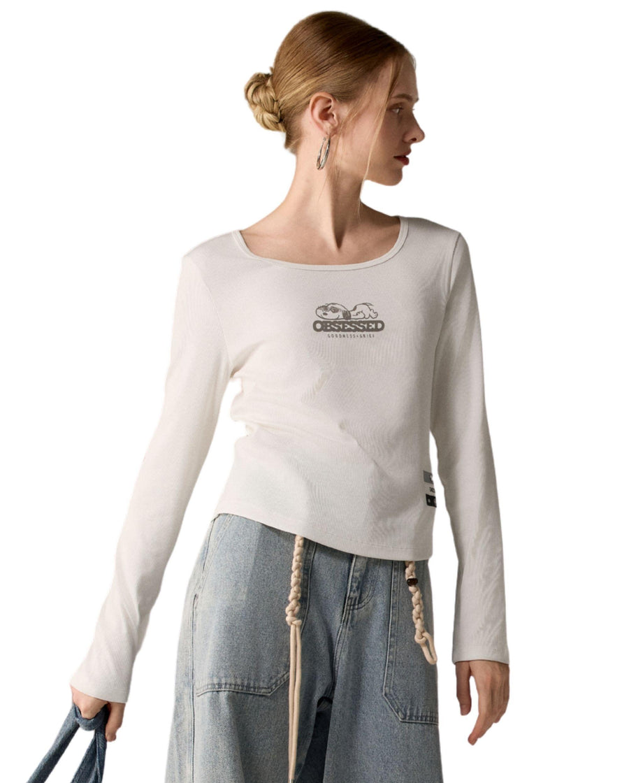 1912586-262 | PALLADIUM X SNOOPY WOMEN'S LOGO SLIM-FIT T-SHIRT | MARSHMALLOW