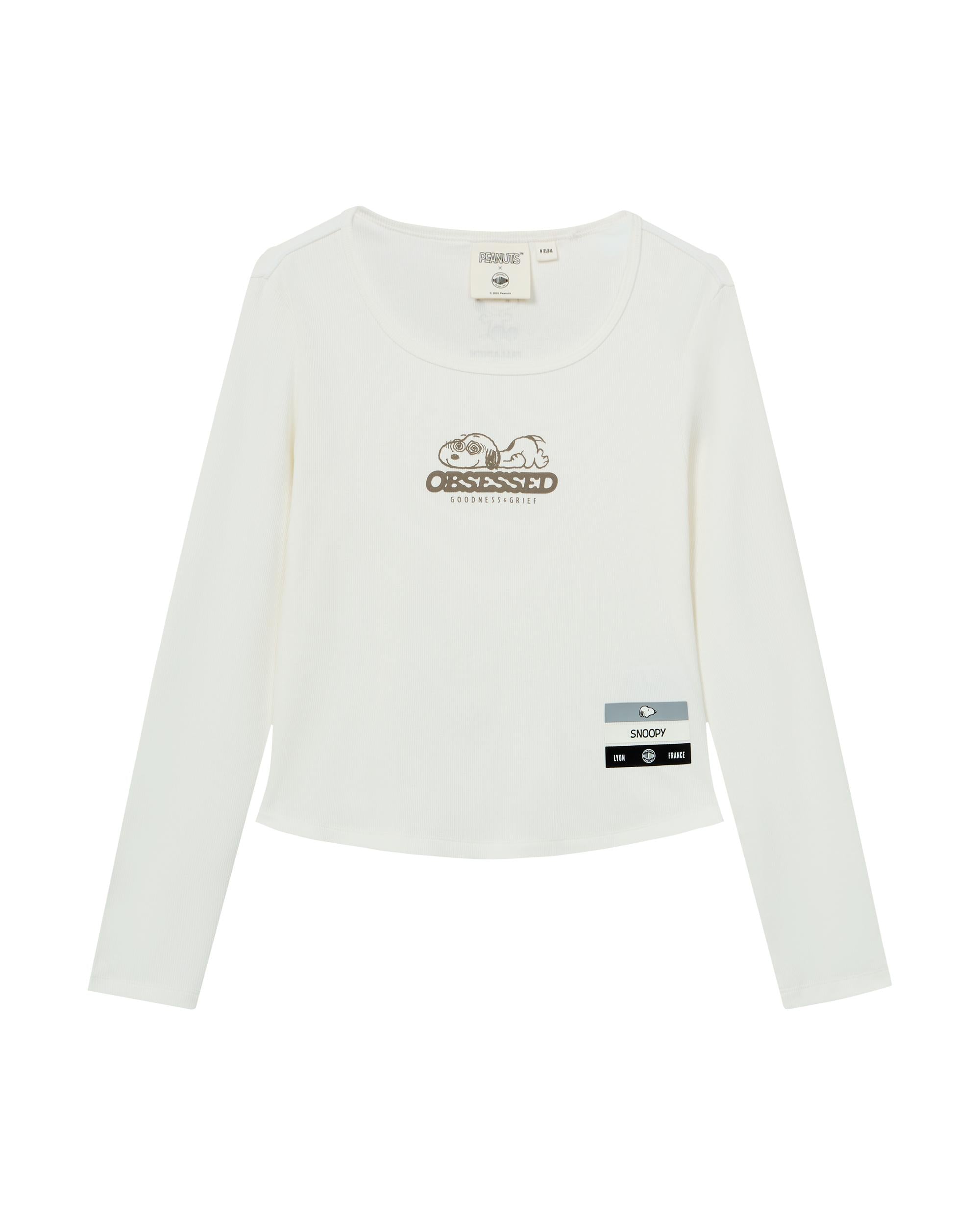 1912586-262 | PALLADIUM X SNOOPY WOMEN'S LOGO SLIM-FIT T-SHIRT | MARSHMALLOW