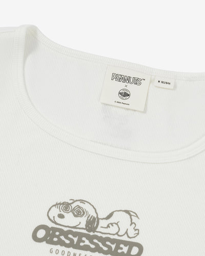 1912586-262 | PALLADIUM X SNOOPY WOMEN'S LOGO SLIM-FIT T-SHIRT | MARSHMALLOW