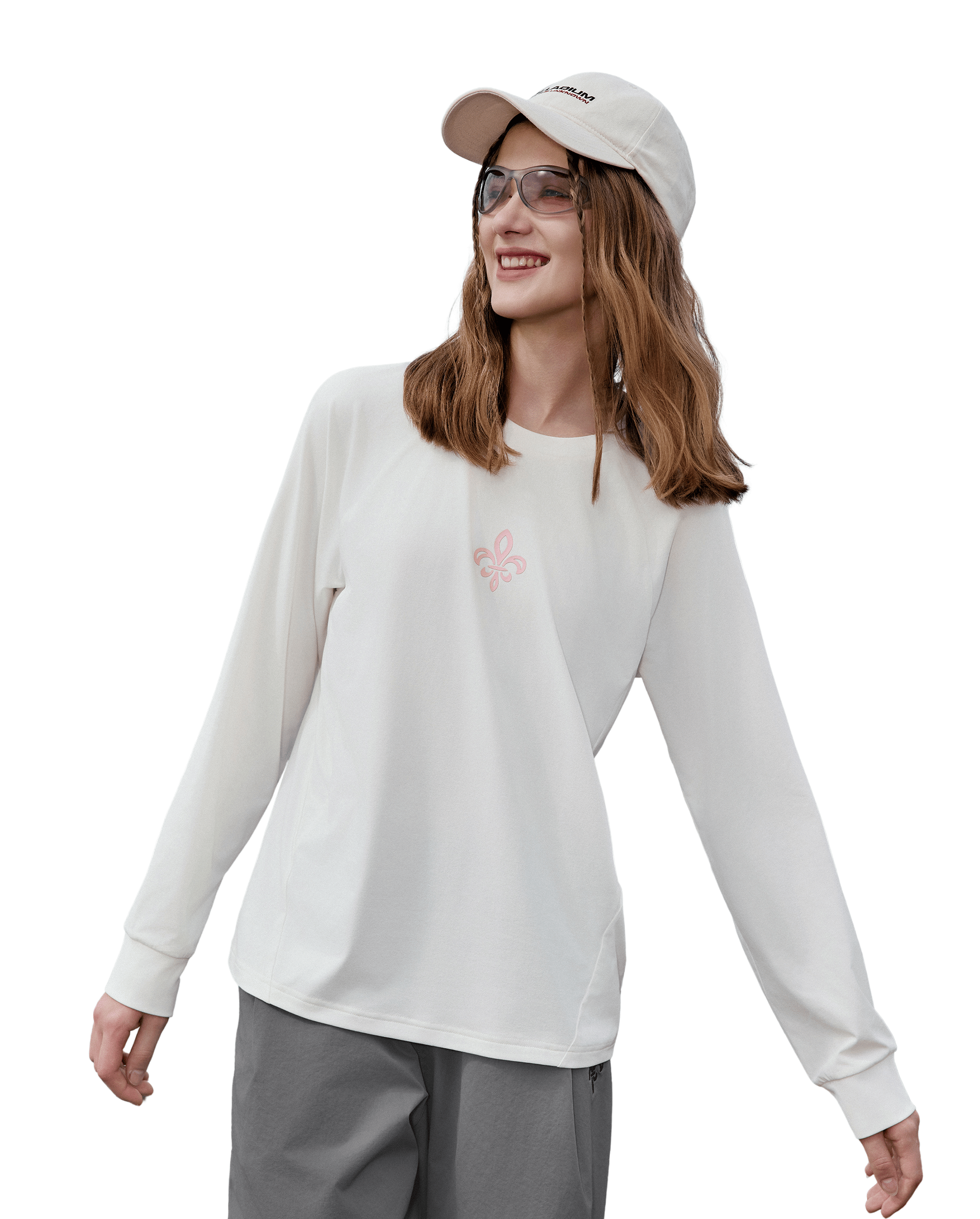 1912668-262 | WOMEN'S IRIS LOGO LOOSE FIT LONG SLEEVES T-SHIRT | MARSHMALLOW