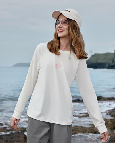 1912668-262 | WOMEN'S IRIS LOGO LOOSE FIT LONG SLEEVES T-SHIRT | MARSHMALLOW