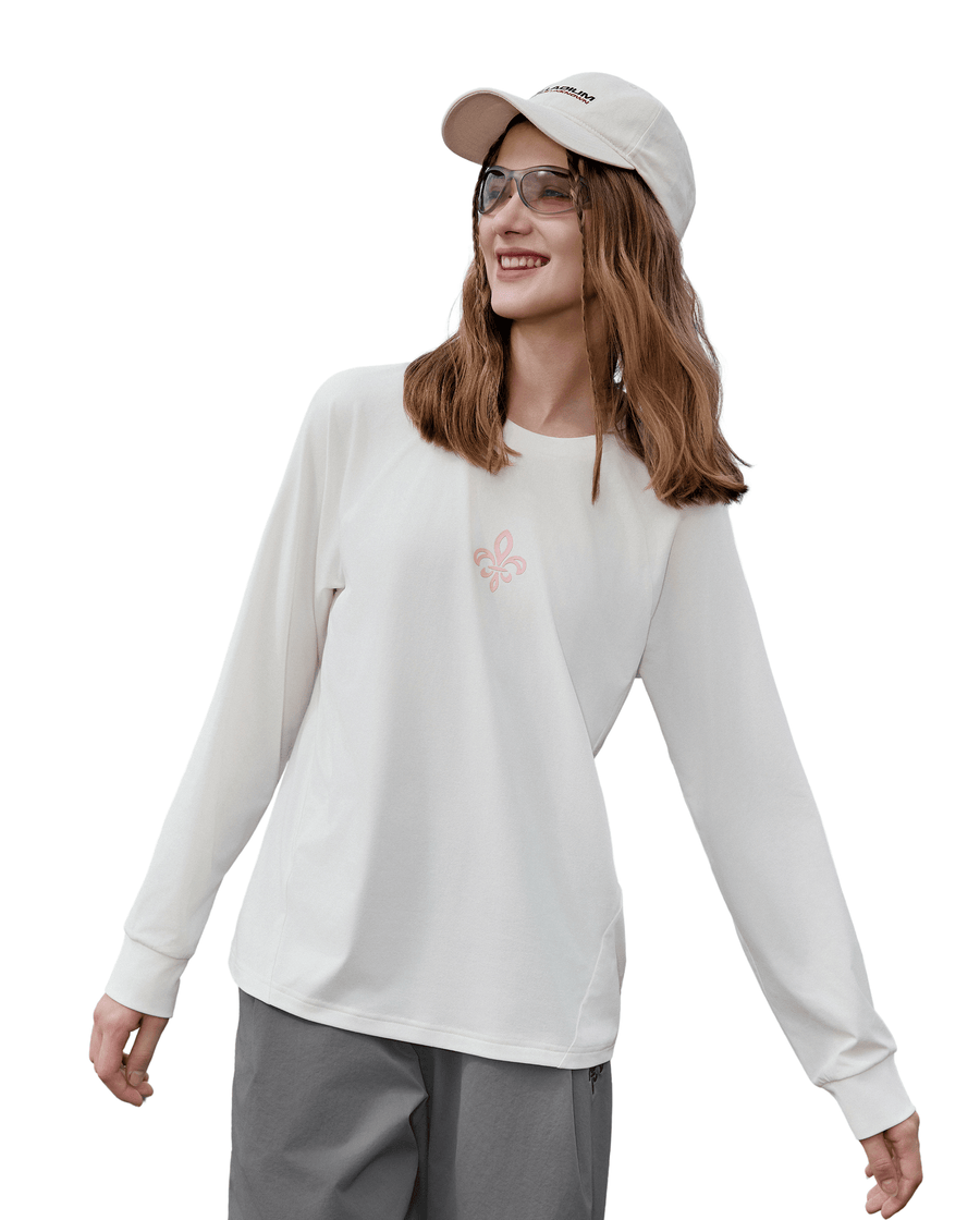 1912668-262 | WOMEN'S IRIS LOGO LOOSE FIT LONG SLEEVES T-SHIRT | MARSHMALLOW