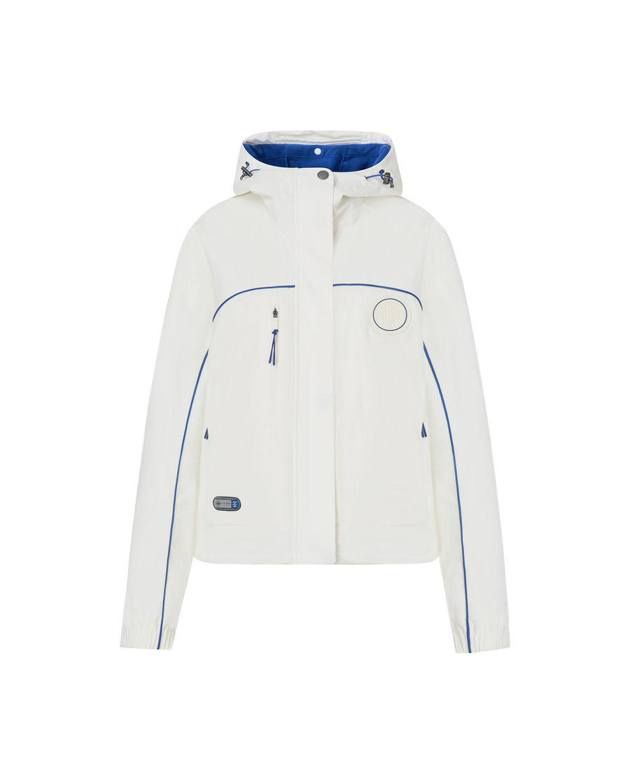 1912695-262 | WOMEN'S PALLADIUM LOGO STRIPED HOODED JACKET | MARSHMALLOW