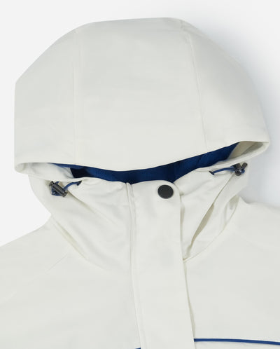 1912695-262 | WOMEN'S PALLADIUM LOGO STRIPED HOODED JACKET | MARSHMALLOW