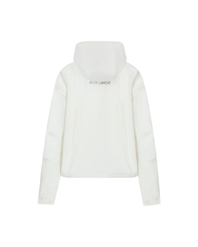 1912695-262 | WOMEN'S PALLADIUM LOGO STRIPED HOODED JACKET | MARSHMALLOW