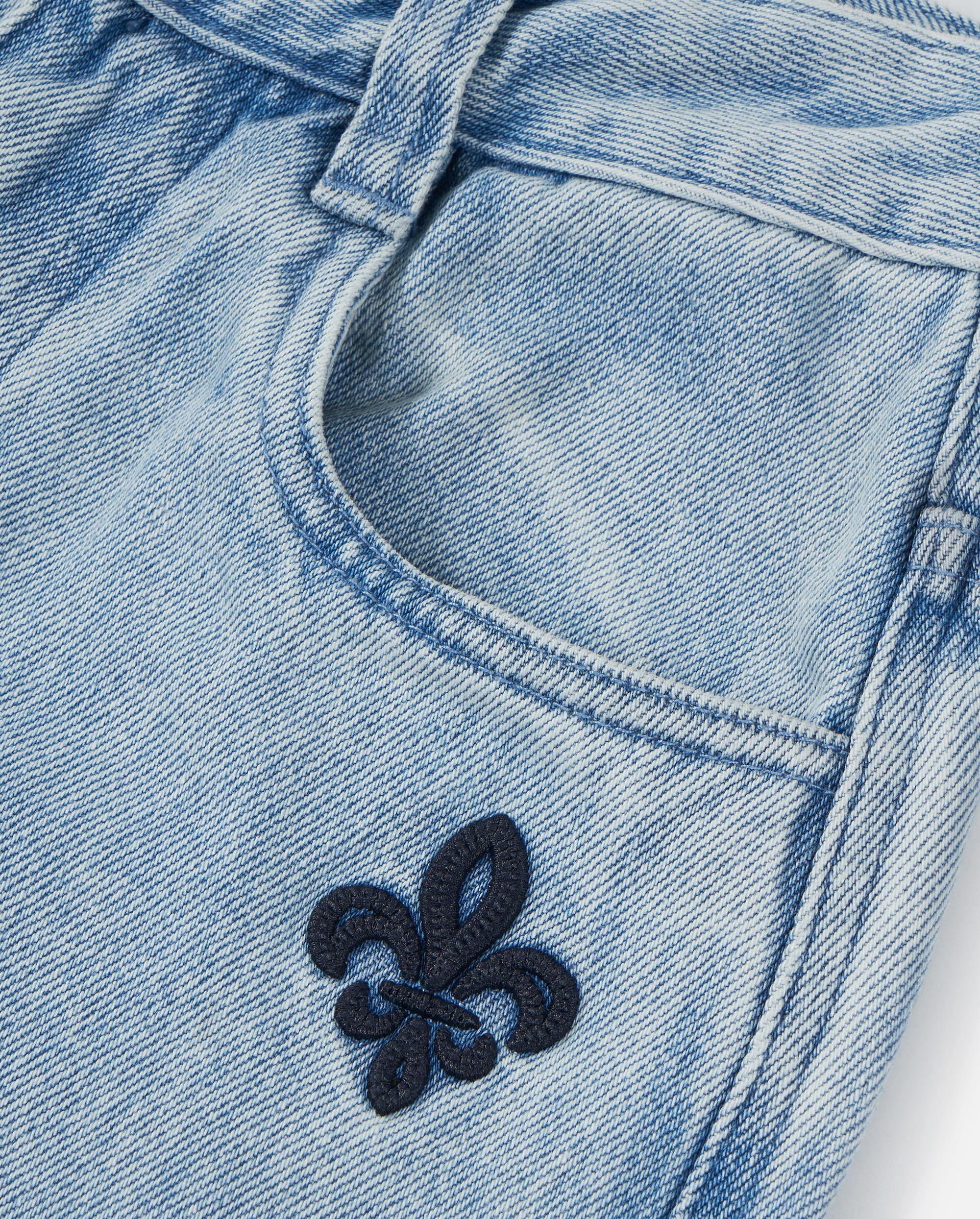 1912827-573 | WOMEN'S EMBROIDERED IRIS LOGO WASHED DENIM JEANS | NANTUCKET BREEZE