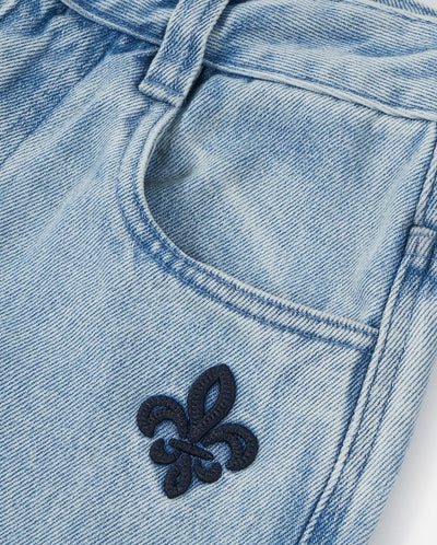 1912827-573 | WOMEN'S EMBROIDERED IRIS LOGO WASHED DENIM JEANS | NANTUCKET BREEZE